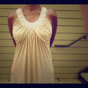 Beautiful dress adorned with beaded trimmings